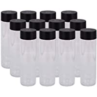 YBCPACK - Botellas de plástico PET transparente de 400 ml- con tapa negra- ideales para agua- zumo- leche y otras…